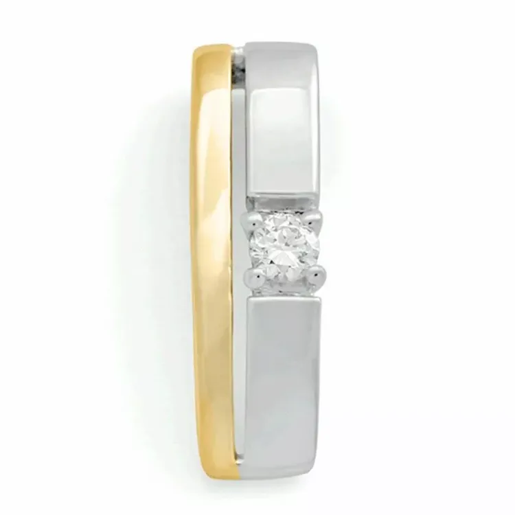 diamanten hanger in 14 caraat goud-en witgoud 0,05 ct