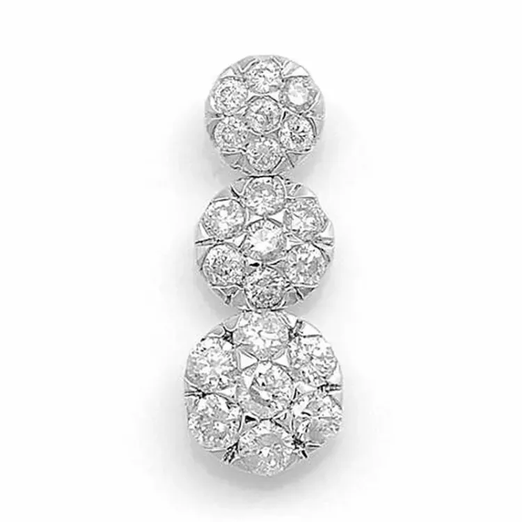 Trendy lang diamanten hanger in 14 caraat witgoud 0,37 ct