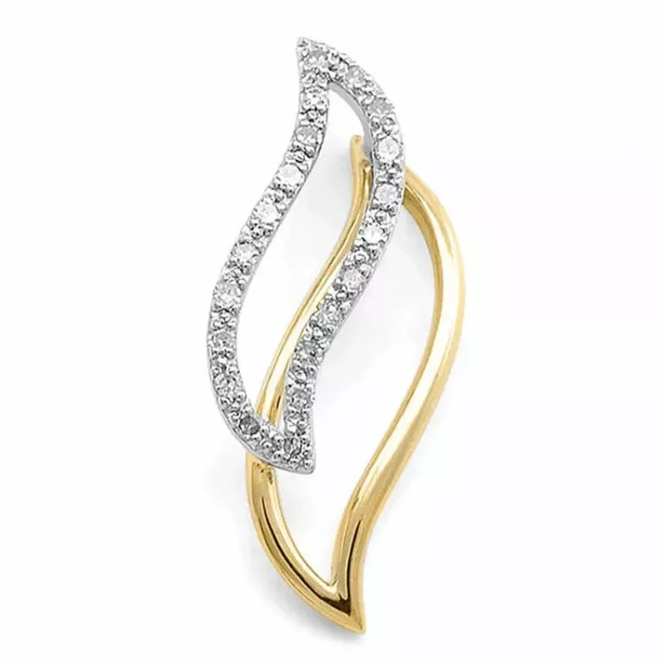 diamanten hanger in 14 caraat goud-en witgoud 0,10 ct