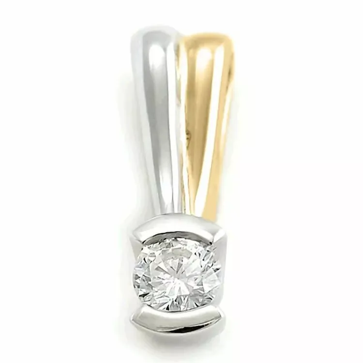 diamanten hanger in 14 caraat witgoud 0,10 ct