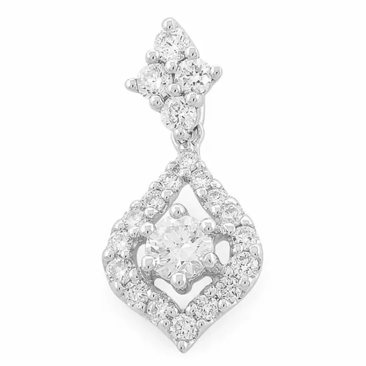 diamanten hanger in 14 caraat witgoud 0,18 ct. ct 0,33 ct. ct