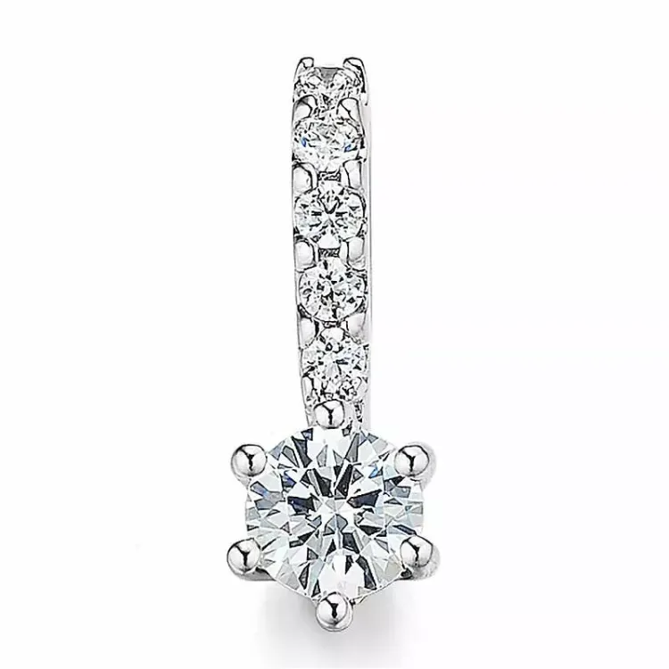 diamant hanger in 14 caraat witgoud 0,26 ct 0,072 ct