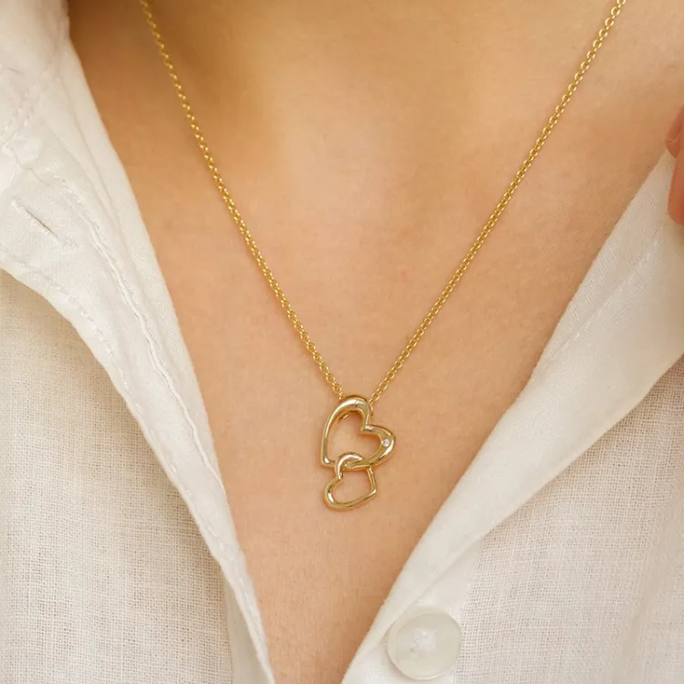 hart diamanten hanger in 14 caraat goud 0,01 ct