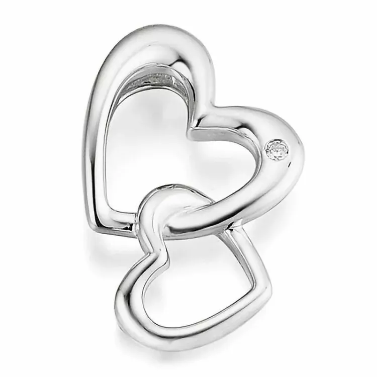 hart diamanten hanger in 14 caraat witgoud 0,01 ct