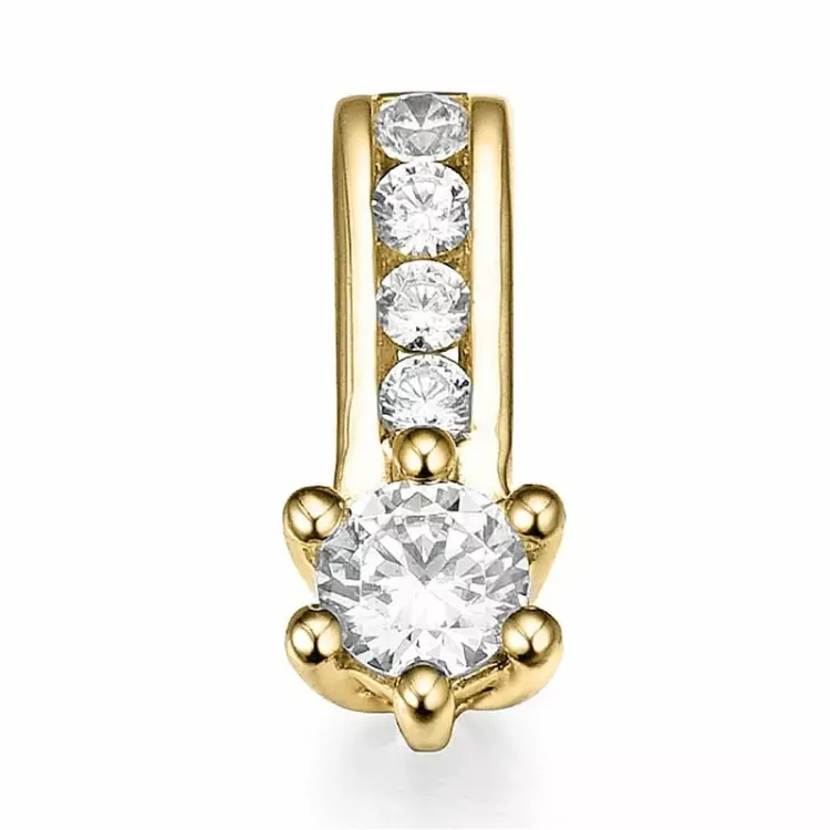 diamant hanger in 14 caraat goud 0,14 ct 0,064 ct