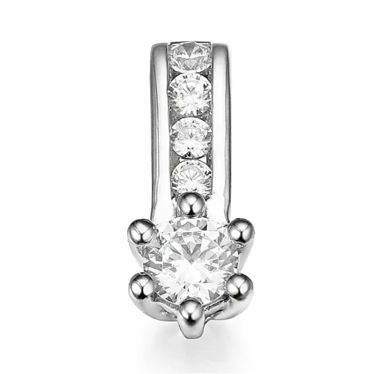 diamant hanger in 14 caraat witgoud 0,14 ct 0,064 ct