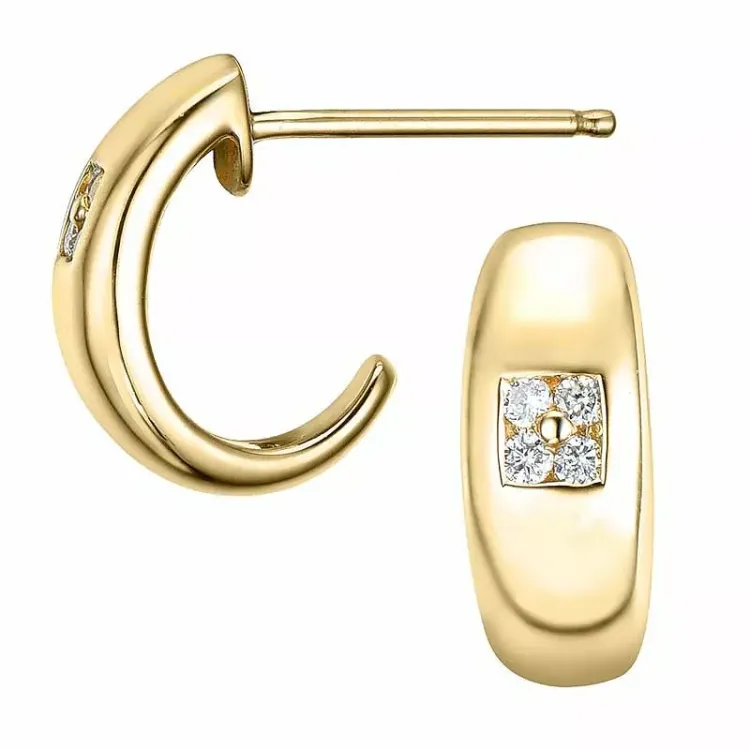 diamant halfcreool in 14 karaat goud met diamant