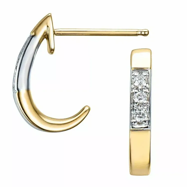 diamant halfcreool in 14 karaat goud en witgoud met diamant