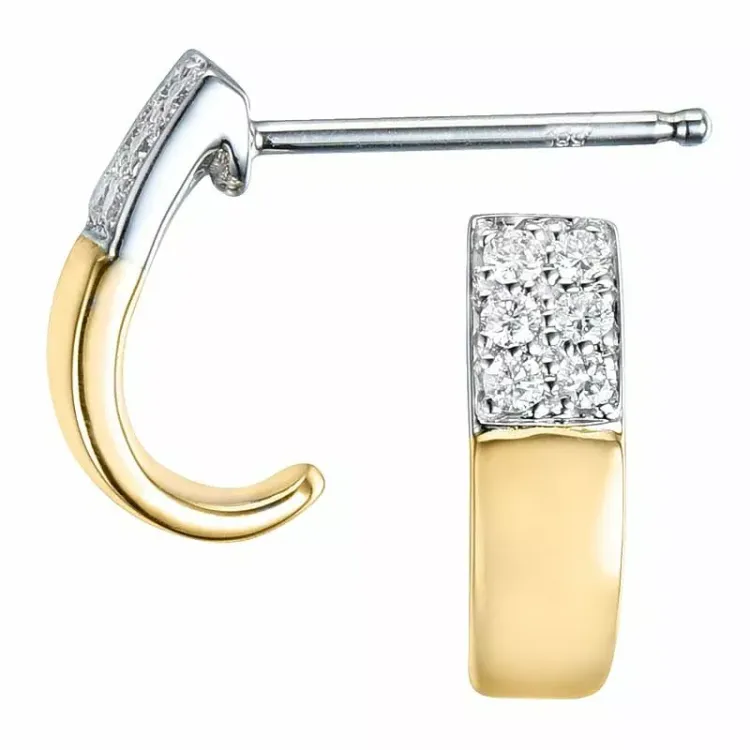 diamant halfcreool in 14 karaat goud en witgoud met diamant 