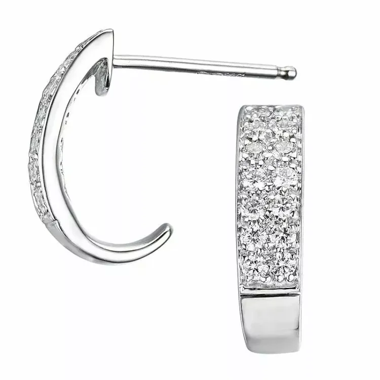 diamant halfcreool in 14 karaat witgoud met diamant