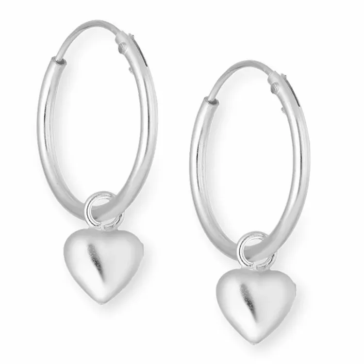 hart oorbellen in zilver - Amoré