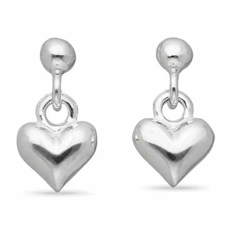 hart oorbellen in zilver - Amoré