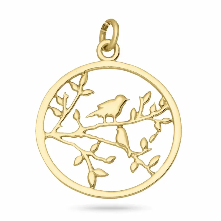 testsieraad boom van het leven hanger in verguld sterlingzilver