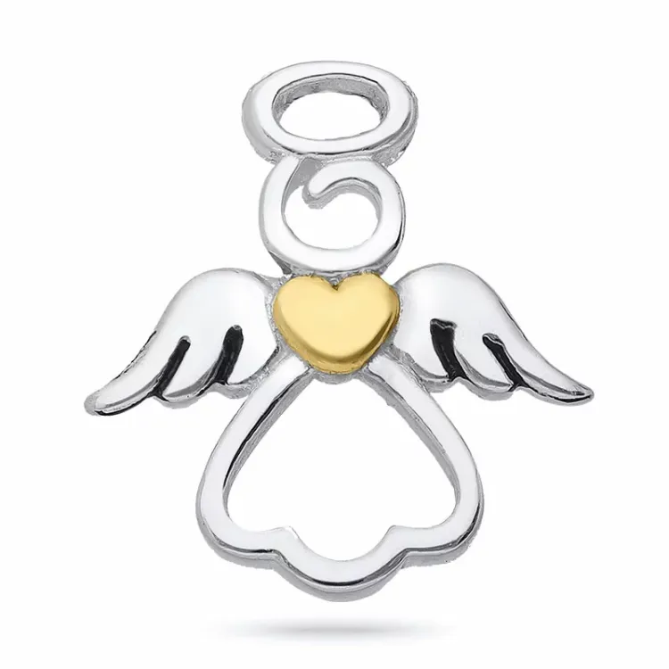 engel hanger in verguld sterlingzilver en zilver - Little Ones