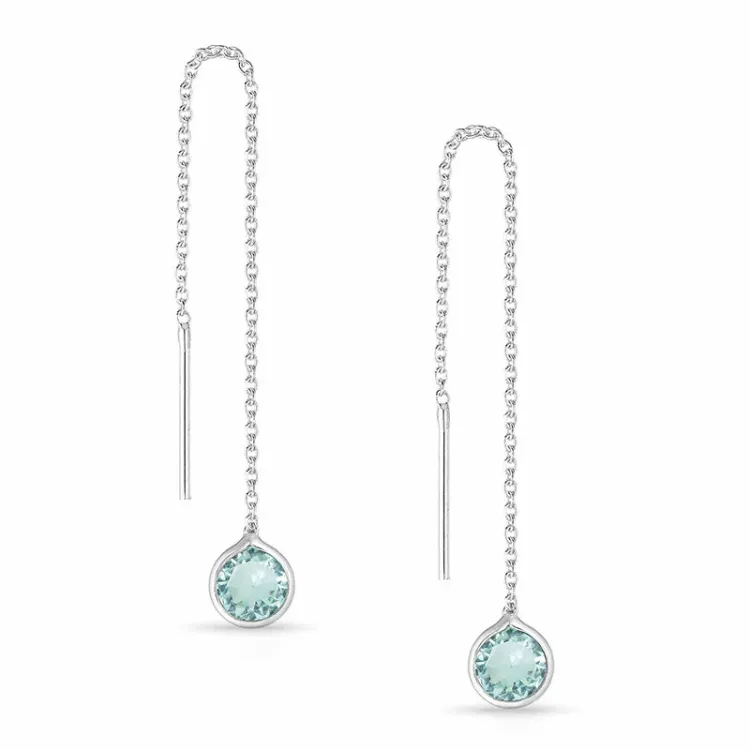 lange ketting oorbellen in zilver
