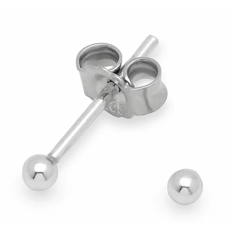 2 mm oorsteker in zilver