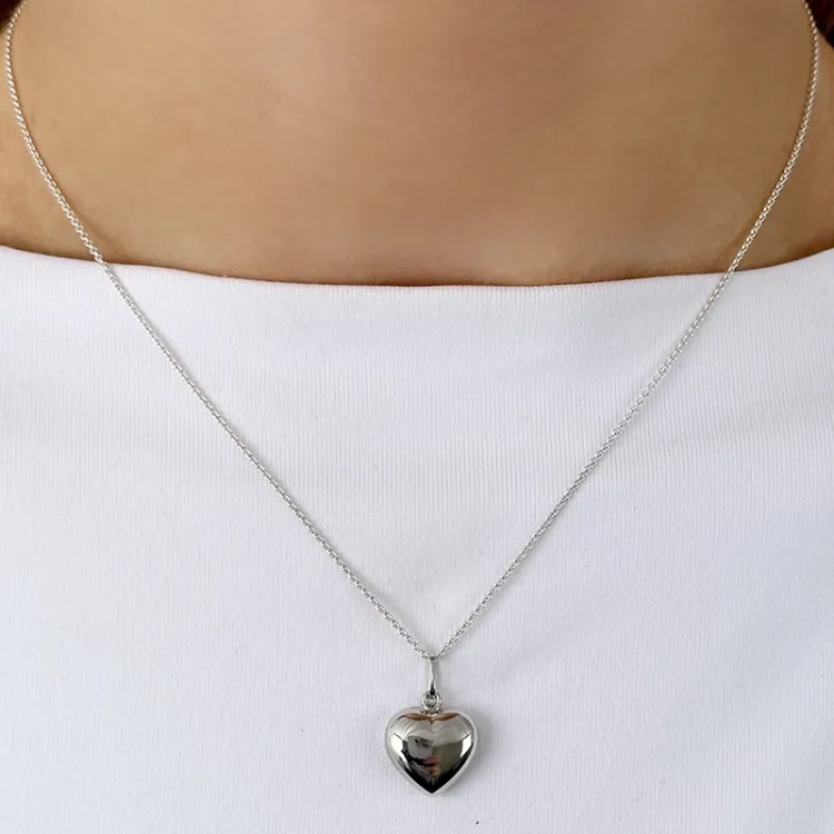 12 x 14 mm hart hanger in zilver