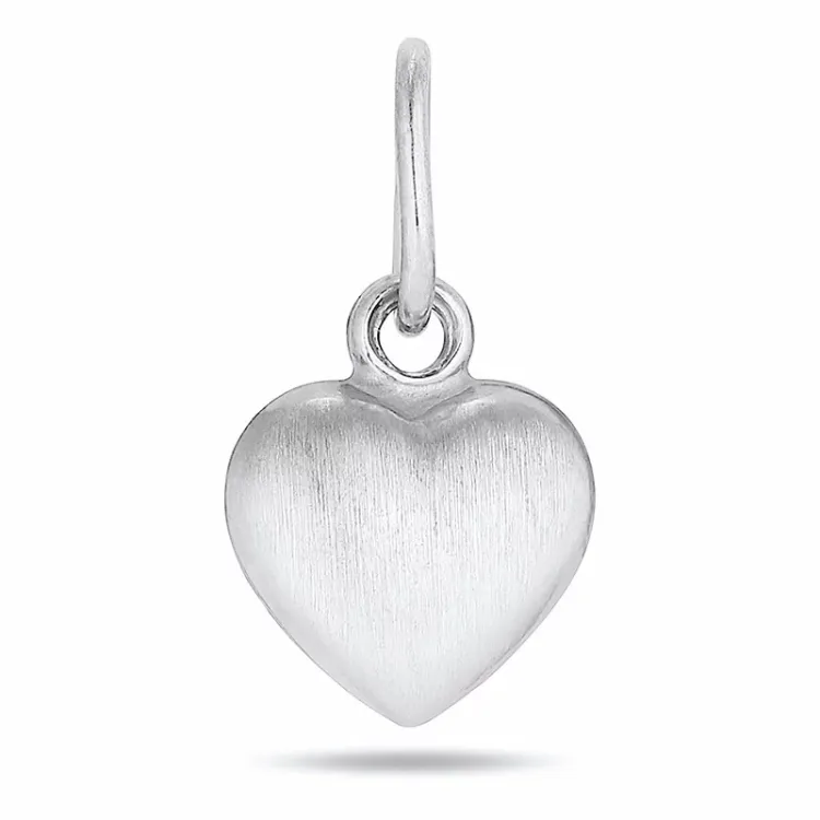 6 x 8 mm hart hanger in zilver