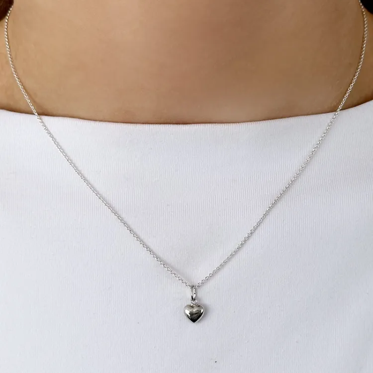 6 x 8 mm hart hanger in zilver