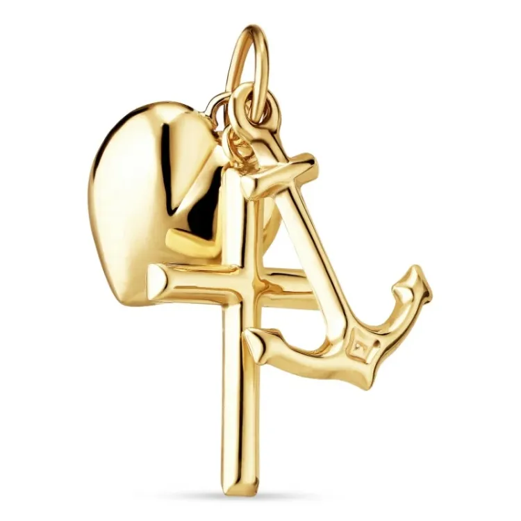 echt geloof-hoop-liefde hanger in 9 karaat goud - Amoré