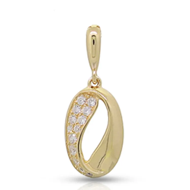 ovaal hanger in verguld sterlingzilver