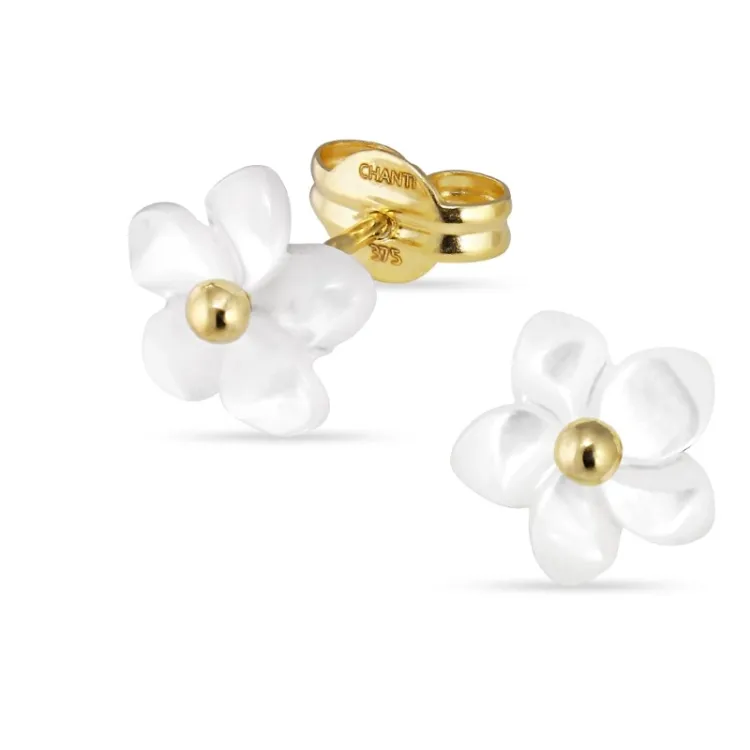 parelmoer oorbellen in 9 karaat goud met parelmoer - Gold Collection