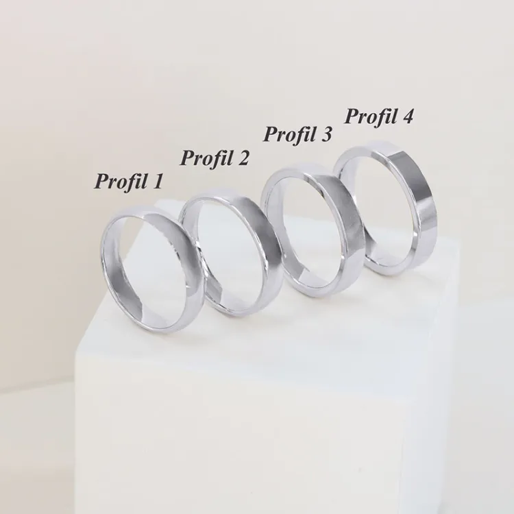 4 mm trouwring in 9 karaat witgoud 0,03 ct