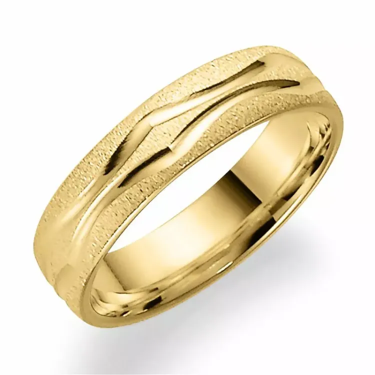 Patronen 5 mm trouwring in 9 karaat goud