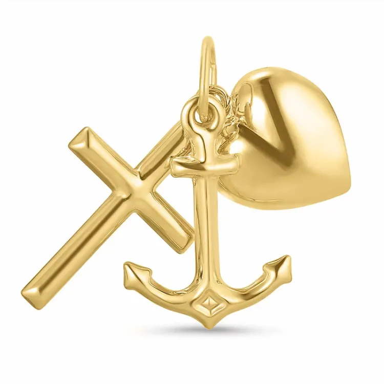 geloof-hoop-liefde hanger in 14 karaat goud - Amoré