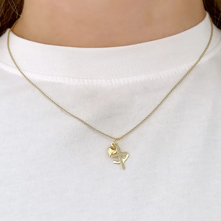 geloof-hoop-liefde hanger in 9 karaat goud - Amoré