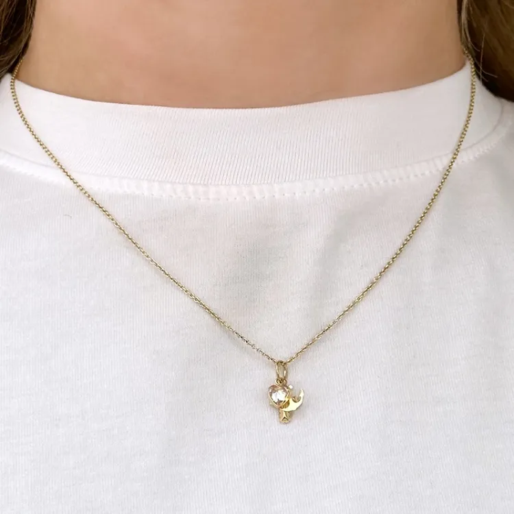 geloof-hoop-liefde zirkoon hanger in 9 karaat goud - Amoré