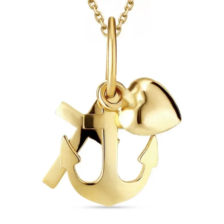 geloof-hoop-liefde ketting in verguld sterlingzilver met hanger in 9 karaat goud - Amoré