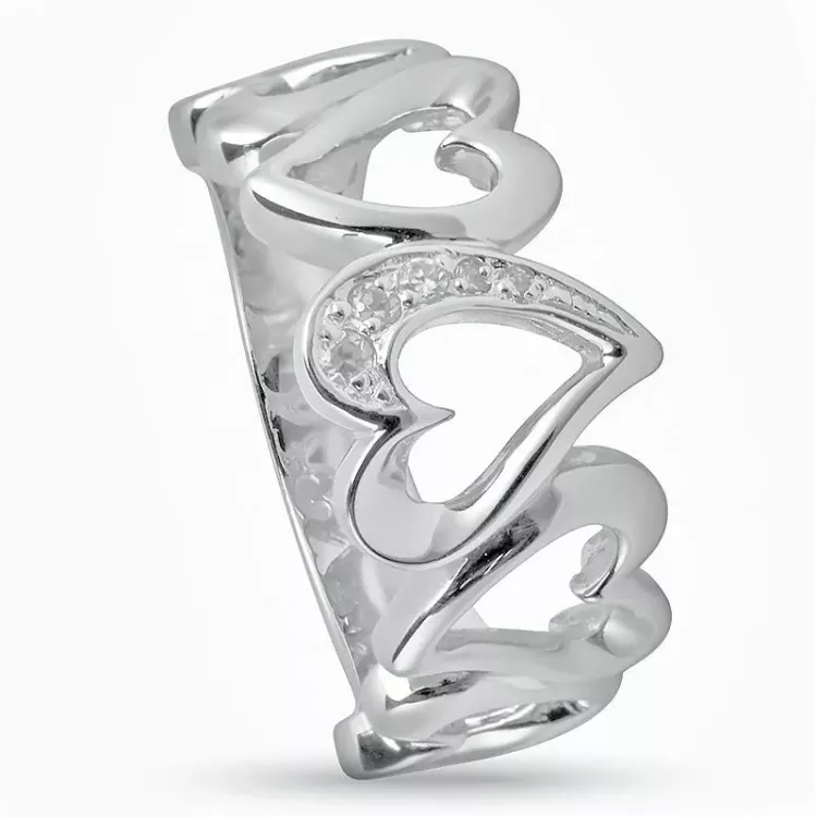 Eenvoudige hart zilver ring in zilver