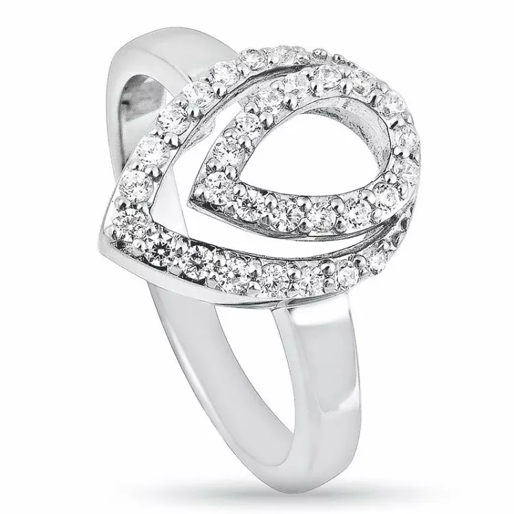 druppel zirkoon ring in zilver