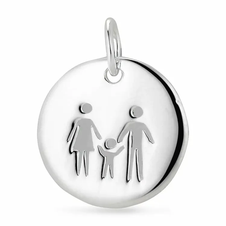 moeder en kind hanger in zilver
