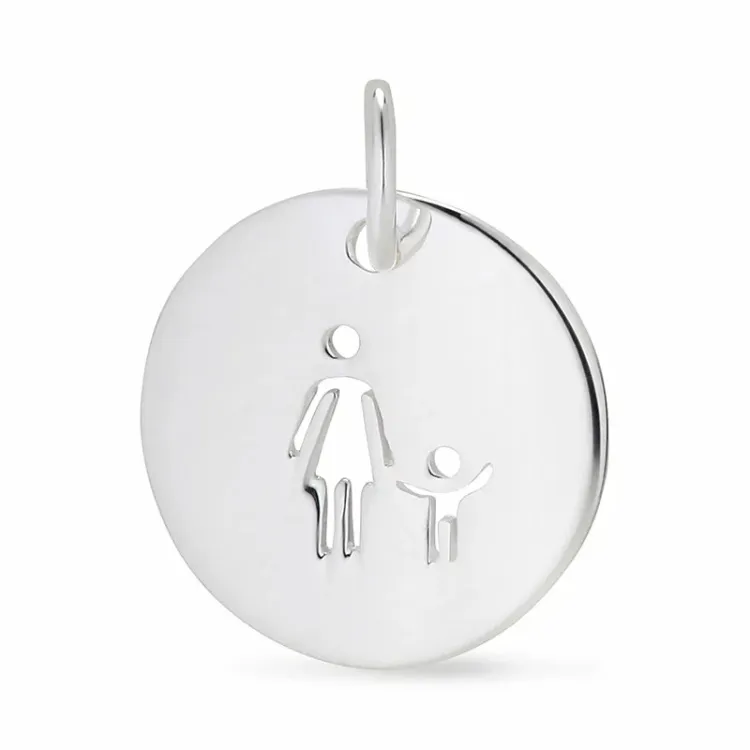 moeder en kind hanger in zilver