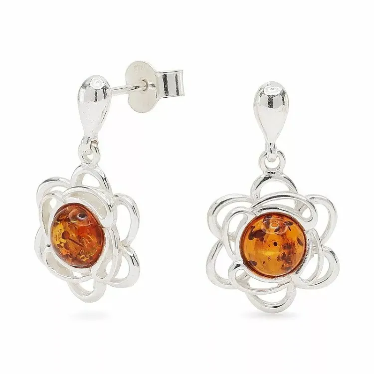 Sieraden: bloem oorsteker in zilver