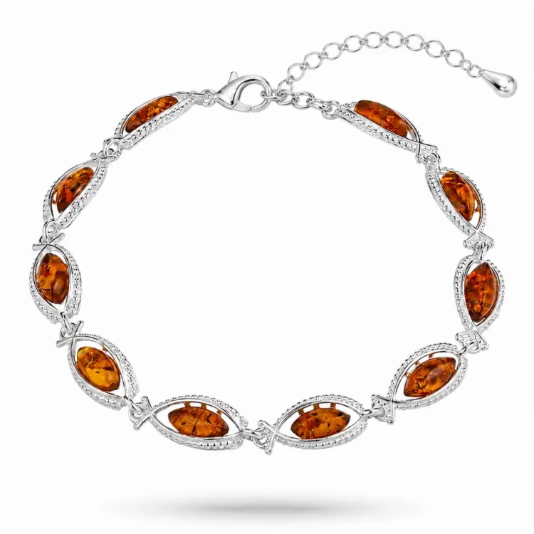 elegant barnsteen armband in zilver