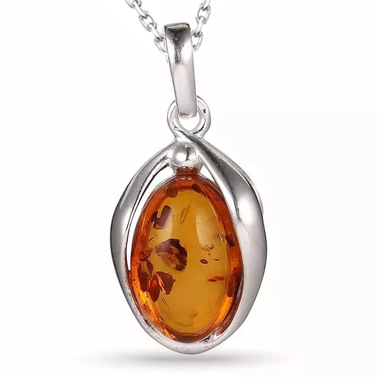 barnsteen ketting in zilver met hanger in zilver