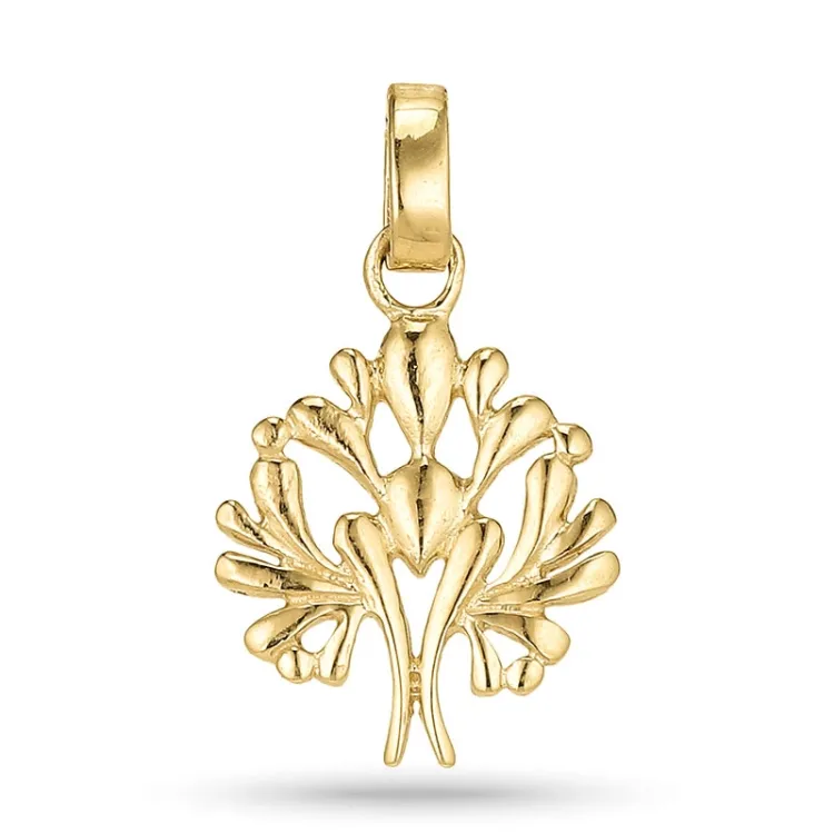 12 mm boom van het leven hanger in verguld sterlingzilver