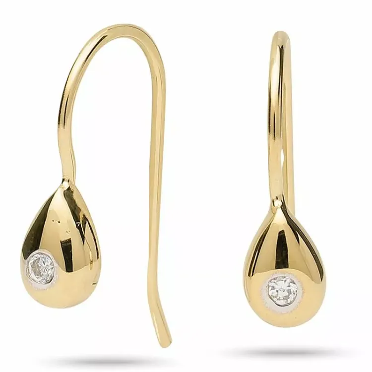 druppel oorbellen in verguld sterlingzilver