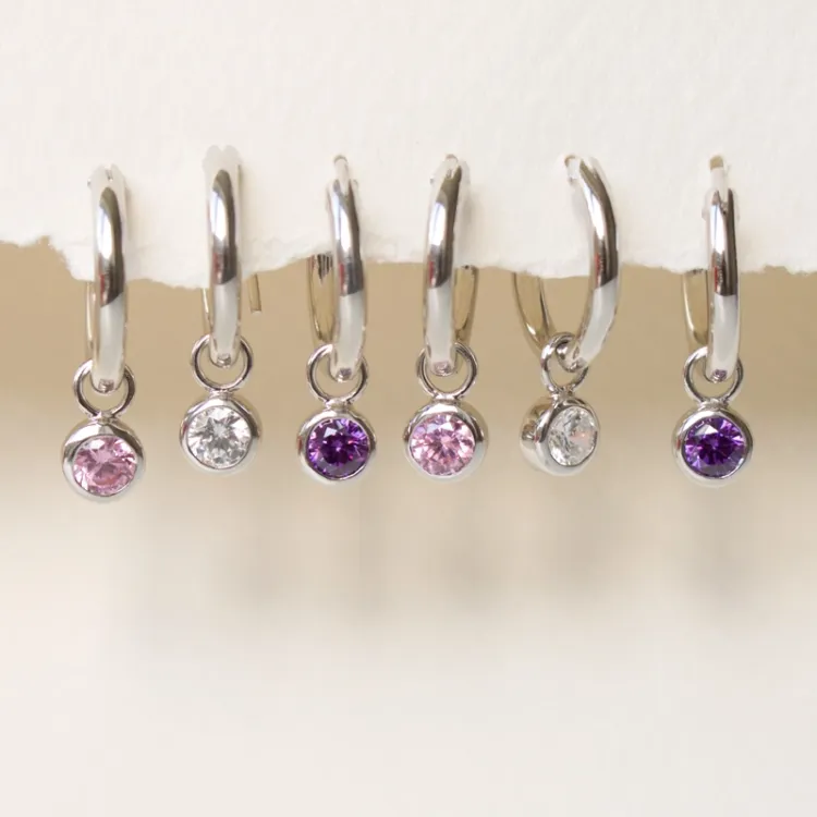 14,5 mm pink creool in zilver