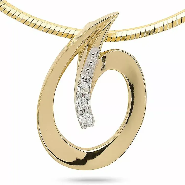 Abstract hanger in verguld sterlingzilver