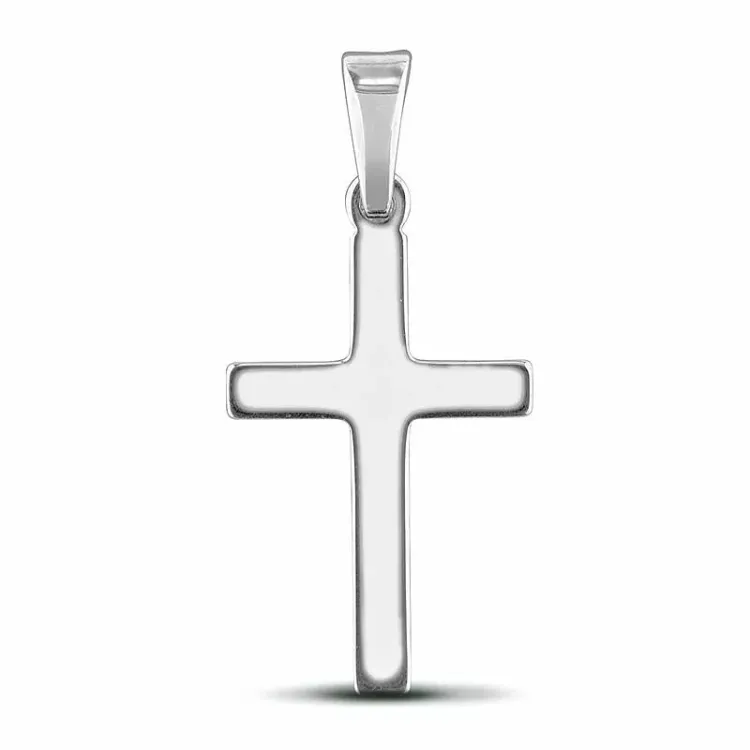 12 x 18 mm kruis hanger in zilver - Amoré