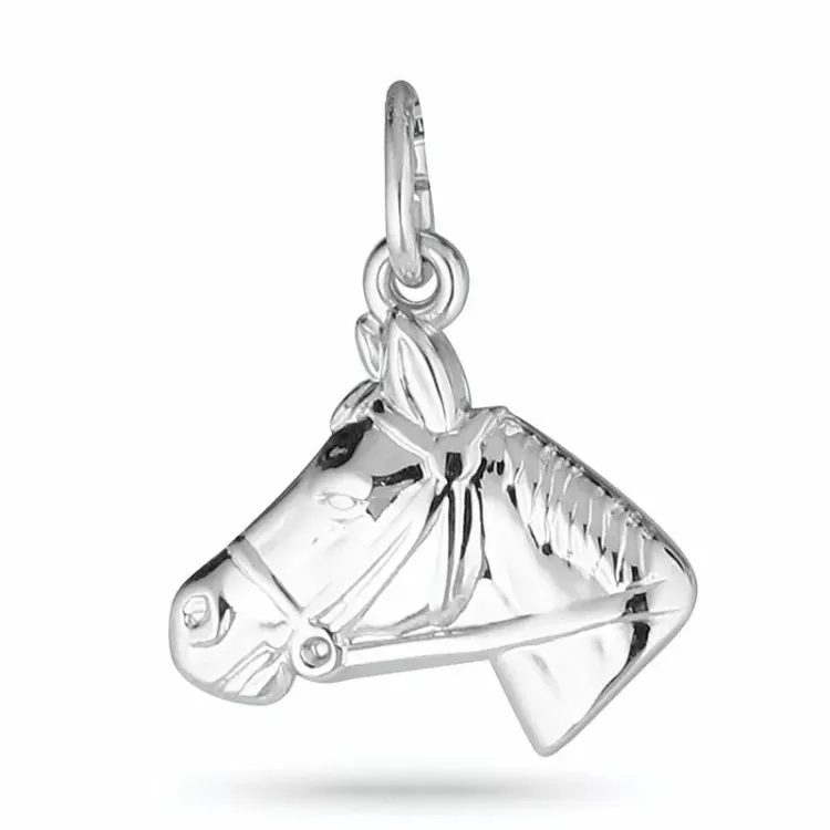 paarden hanger in gerodineerd zilver