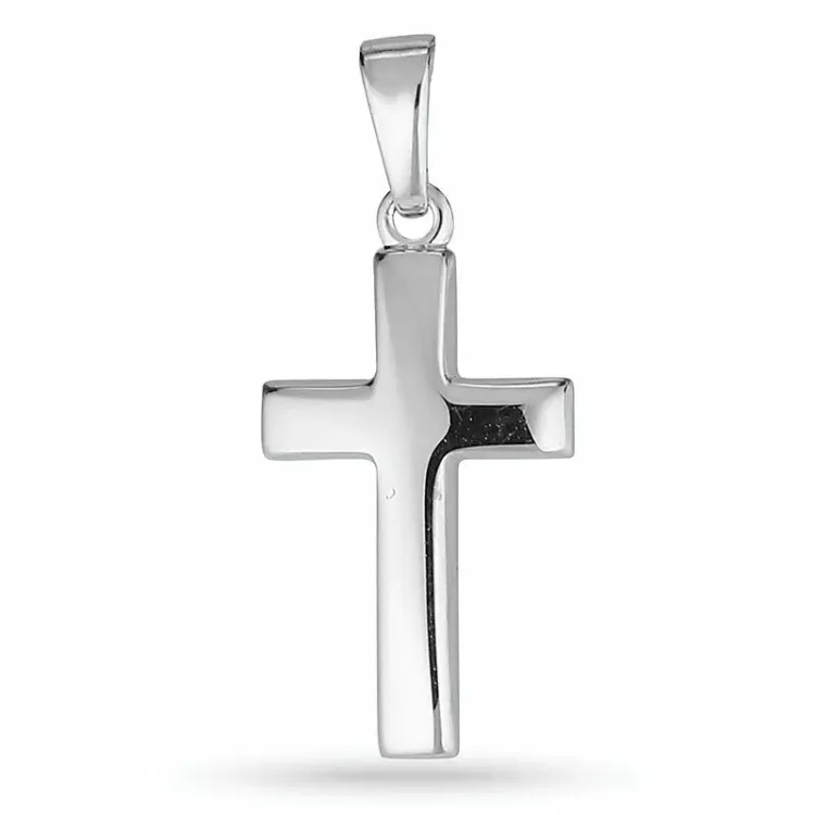 11 x 24,5 mm kruis hanger in gerodineerd zilver - Amoré