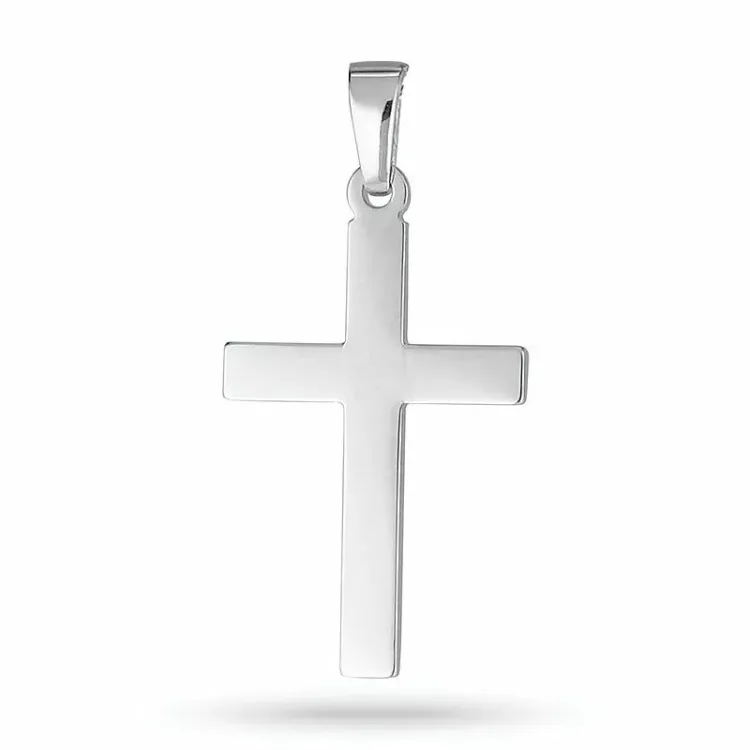 12 x 18 mm kruis hanger in gerodineerd zilver - Amoré