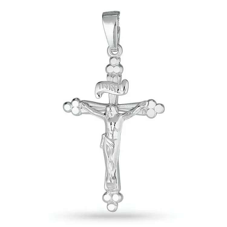 Jezus kruis hanger in gerodineerd zilver - Amoré