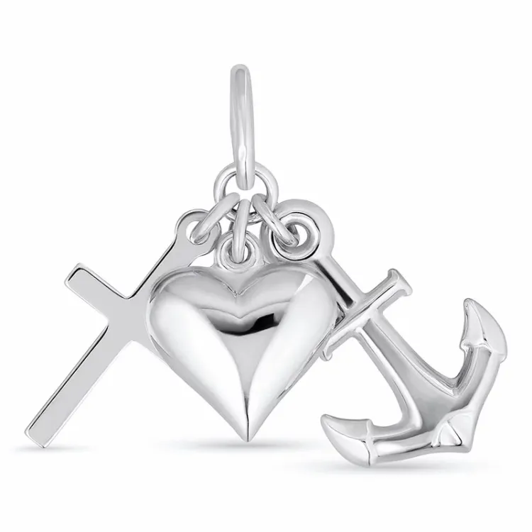 groot geloof-hoop-liefde hanger in zilver - Amoré