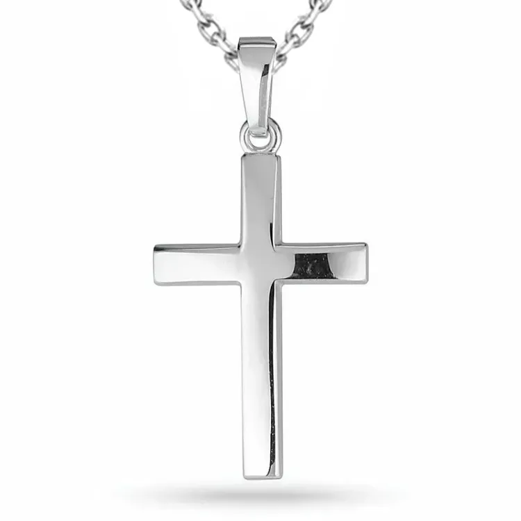 kruis ketting in zilver met hanger in zilver - Amoré